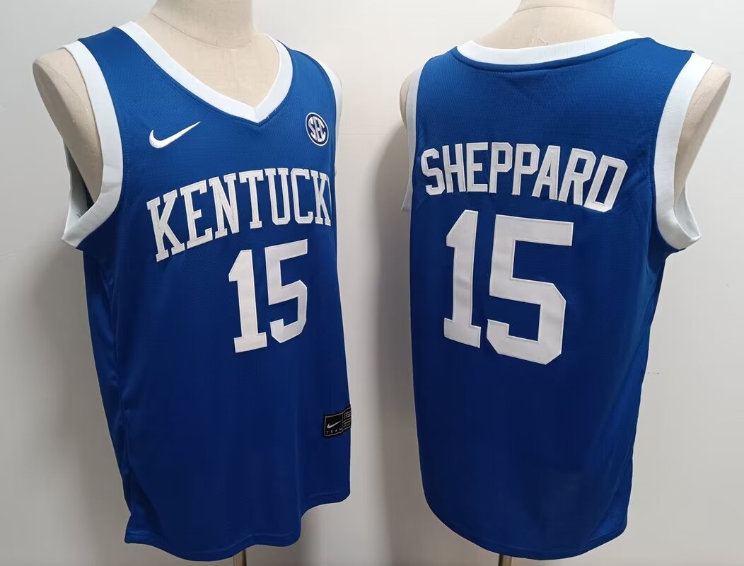 2024 NCAA Men Kentucky Wildcats #15 Sheppard blue Nike jersey->ncaa teams->NCAA Jersey